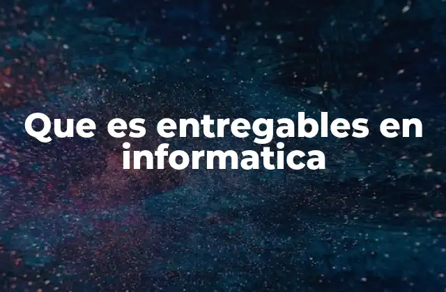 Que es Entregables en Informatica