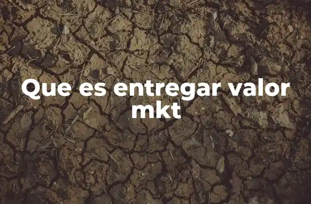 Que es Entregar Valor Mkt