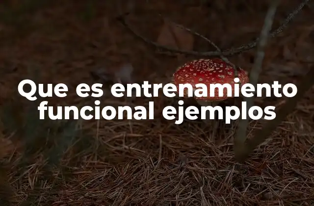 Que es Entrenamiento Funcional Ejemplos