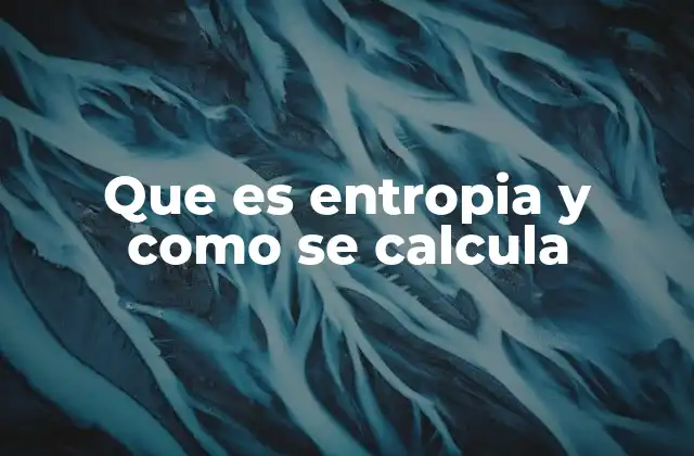 Que es Entropia y como Se Calcula