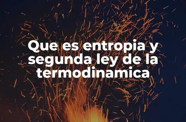 Que es Entropia y Segunda Ley de la Termodinamica