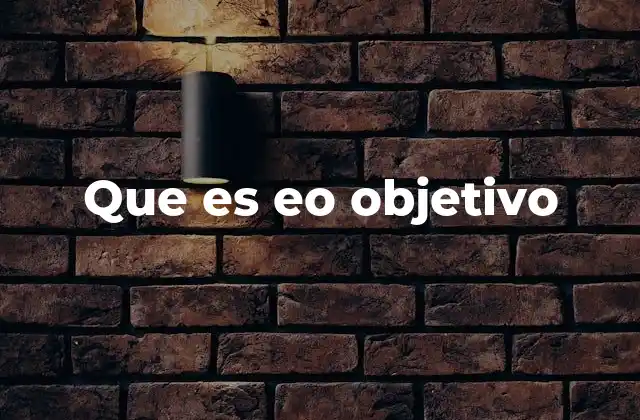 Que es Eo Objetivo