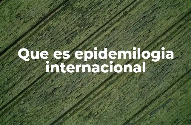 Que es Epidemilogia Internacional