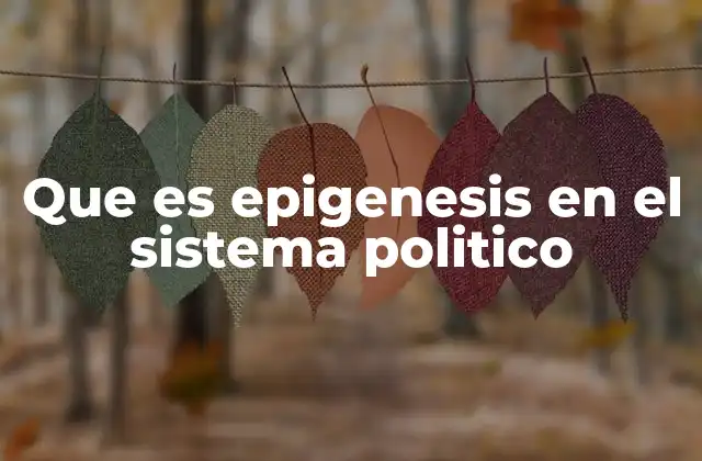 Que es Epigenesis en el Sistema Politico 2 Cómo la epigenesis política rompe con modelos lineales de análisis