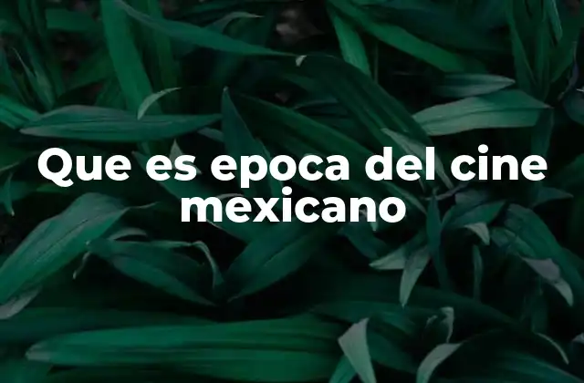 Que es Epoca Del Cine Mexicano