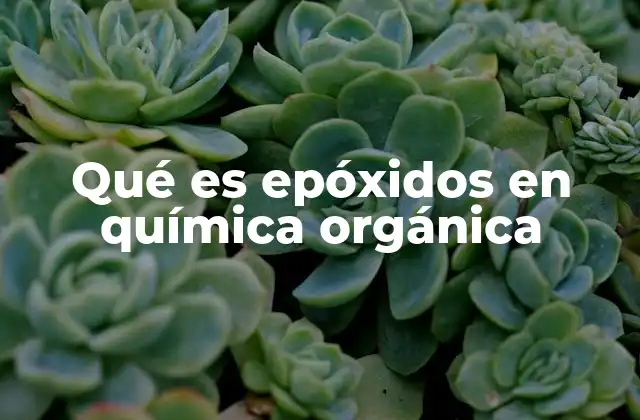 Qué es Epóxidos en Química Orgánica