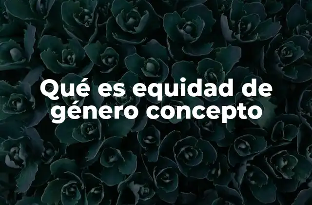 Qué es Equidad de Género Concepto