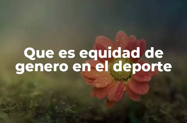 Que es Equidad de Genero en el Deporte