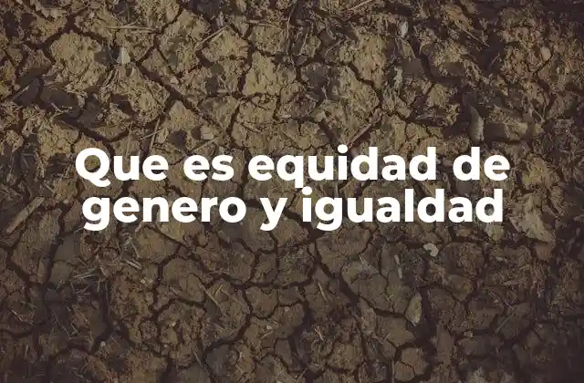 Que es Equidad de Genero y Igualdad