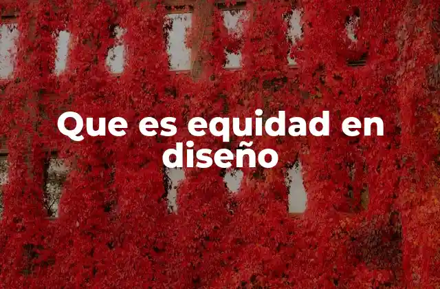 Que es Equidad en Diseño
