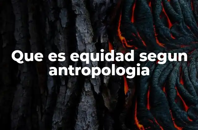 Que es Equidad Segun Antropologia