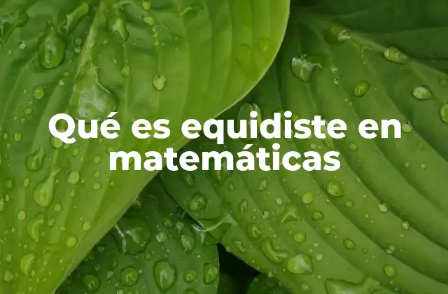Qué es Equidiste en Matemáticas