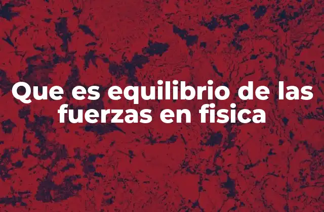 Que es Equilibrio de las Fuerzas en Fisica 2 El estado de equilibrio como base de la mecánica clásica
