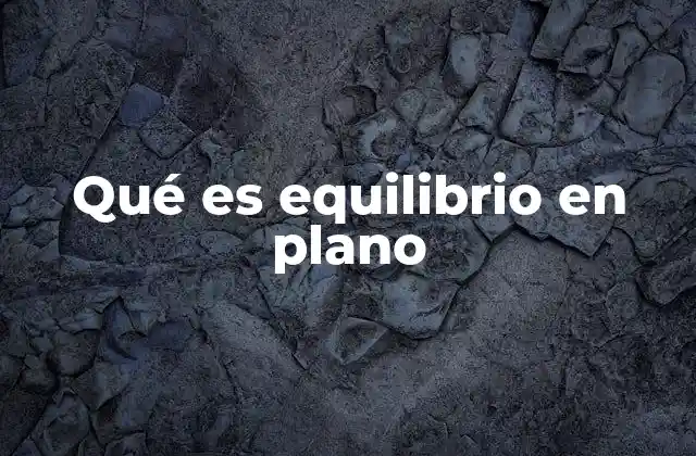 Qué es Equilibrio en Plano