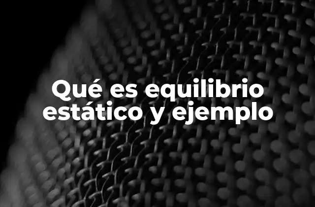Qué es Equilibrio Estático y Ejemplo