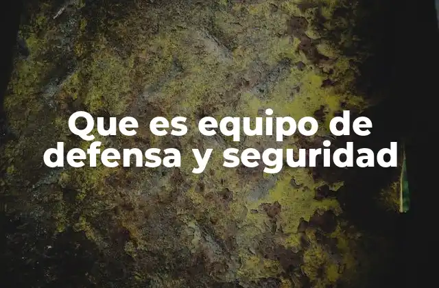 Que es Equipo de Defensa y Seguridad