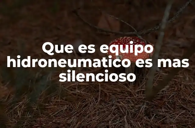 Que es Equipo Hidroneumatico es mas Silencioso