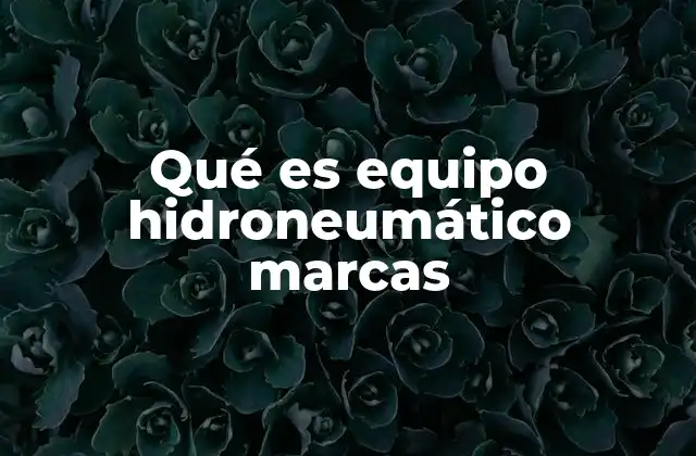 Qué es Equipo Hidroneumático Marcas