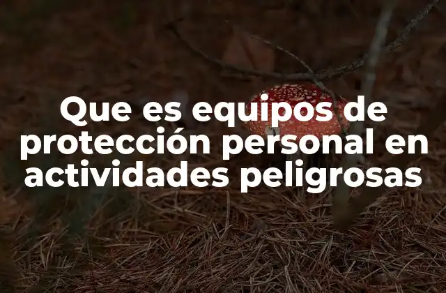 Que es Equipos de Protección Personal en Actividades Peligrosas