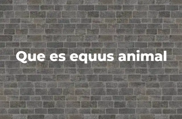 Que es Equus Animal