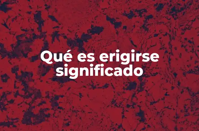 Qué es Erigirse Significado