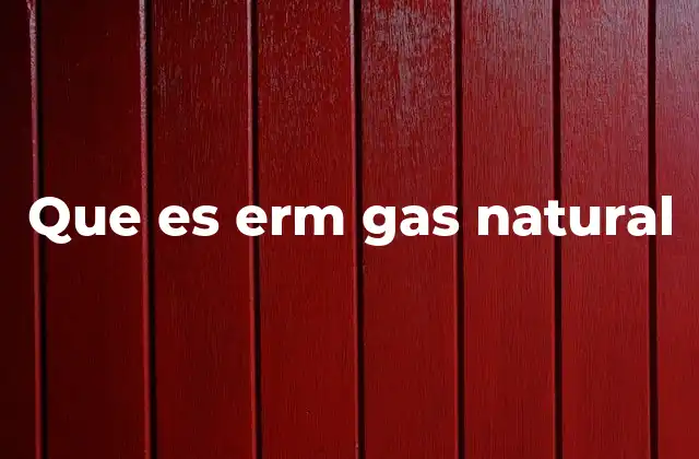 Que es Erm Gas Natural