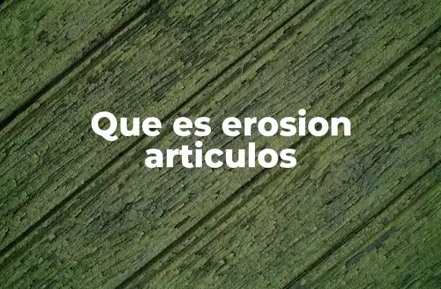 Que es Erosion Articulos