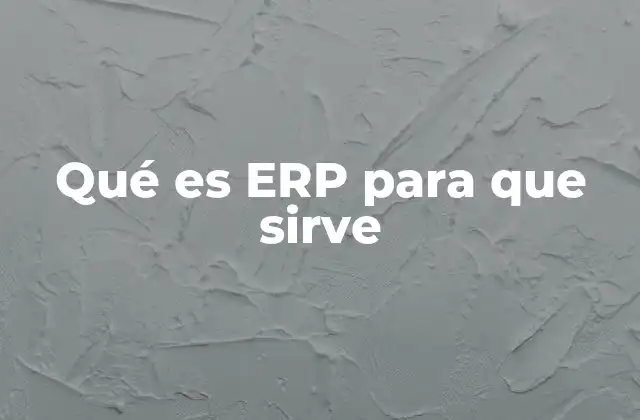 Qué es Erp para que Sirve