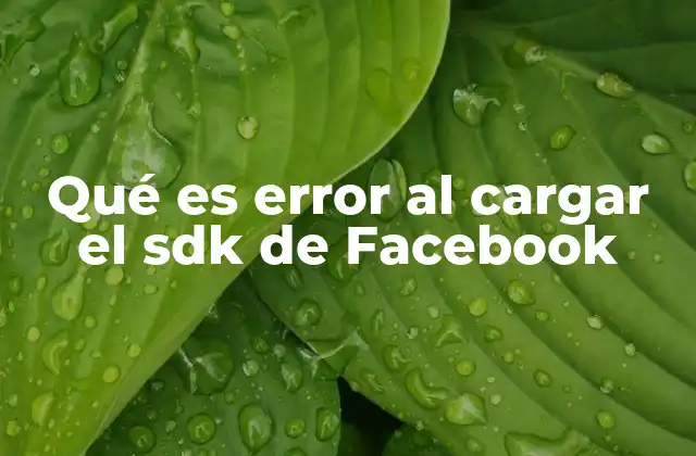 Causas comunes del error al cargar el SDK de Facebook
