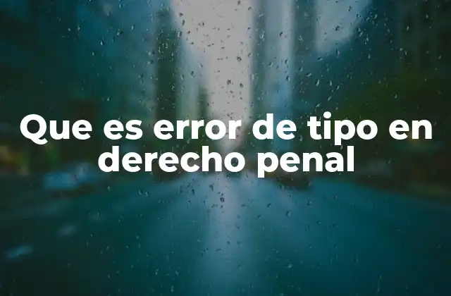 Que es Error de Tipo en Derecho Penal 2 El error en la construcción del delito