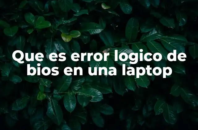Que es Error Logico de Bios en una Laptop