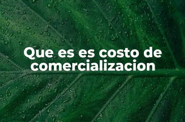 Que es es Costo de Comercializacion