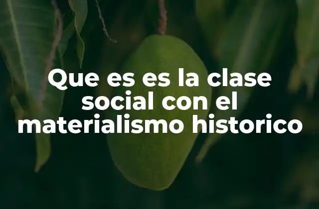 Que es es la Clase Social con el Materialismo Historico