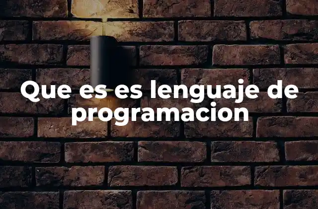 Que es es Lenguaje de Programacion