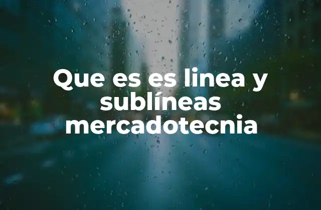 Que es es Linea y Sublíneas Mercadotecnia 2 El rol de las líneas en la estrategia de marketing