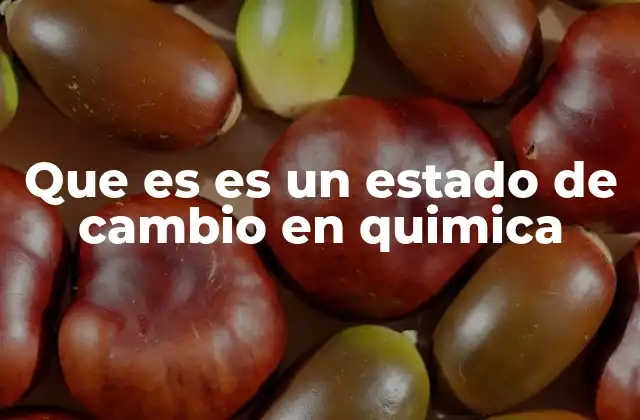 Que es es un Estado de Cambio en Quimica