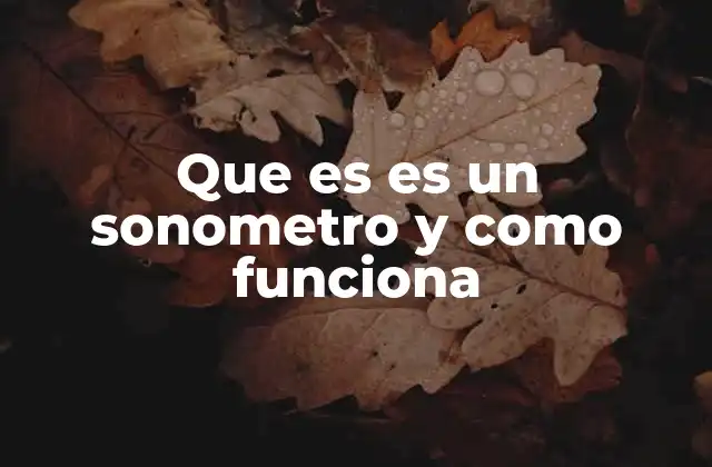 Que es es un Sonometro y como Funciona