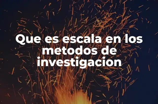 Que es Escala en los Metodos de Investigacion