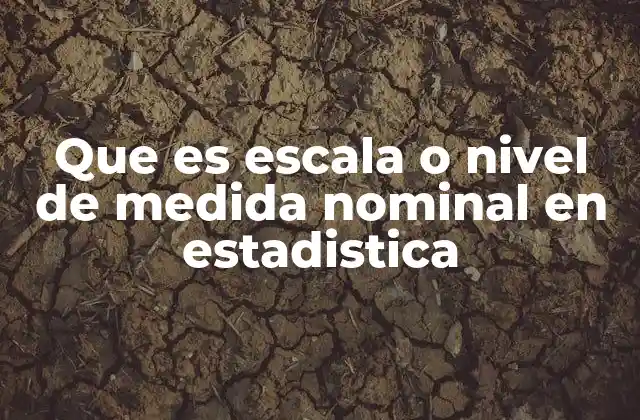 Que es Escala o Nivel de Medida Nominal en Estadistica