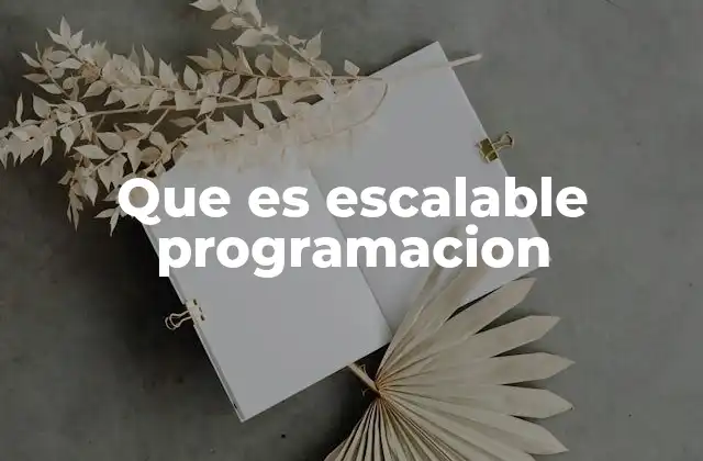 Que es Escalable Programacion
