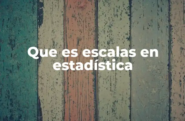 Que es Escalas en Estadística