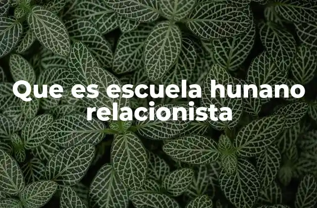 Que es Escuela Hunano Relacionista