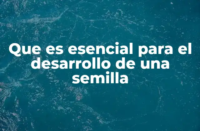 Que es Esencial para el Desarrollo de una Semilla 2 Los fundamentos biológicos del crecimiento vegetal