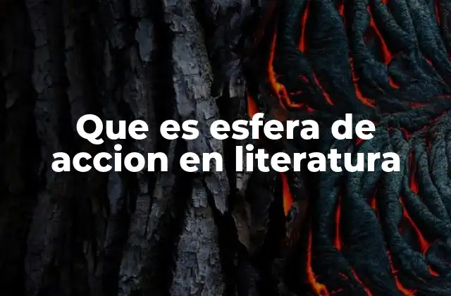 Que es Esfera de Accion en Literatura