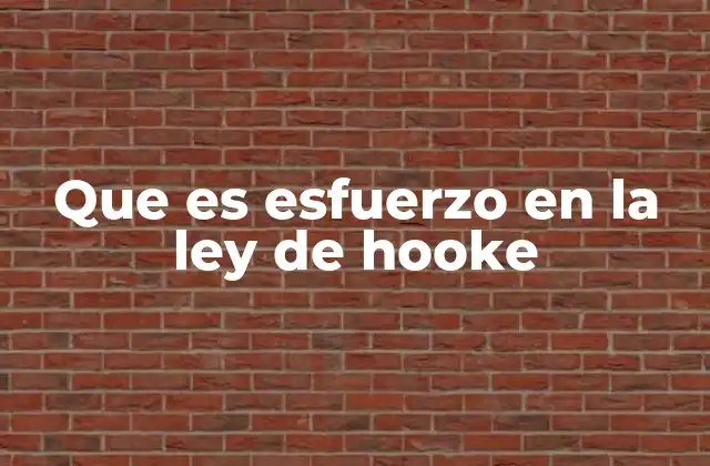 Que es Esfuerzo en la Ley de Hooke