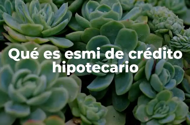Qué es Esmi de Crédito Hipotecario