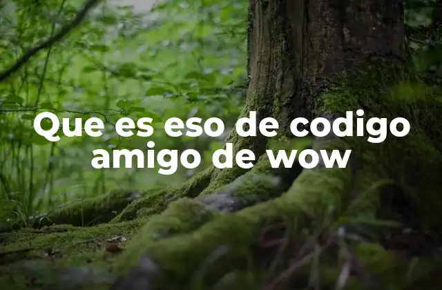 Que es Eso de Codigo Amigo de Wow