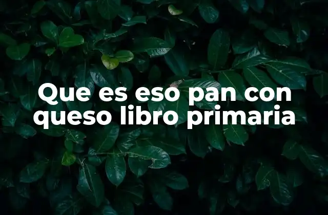 Que es Eso Pan con Queso Libro Primaria 2 Cómo funciona el libro en el aula
