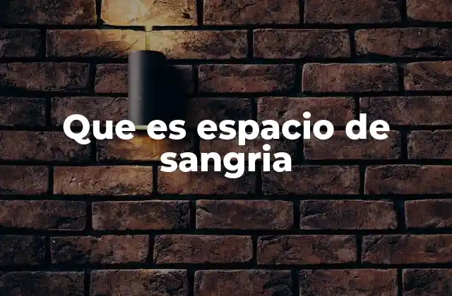 Que es Espacio de Sangria