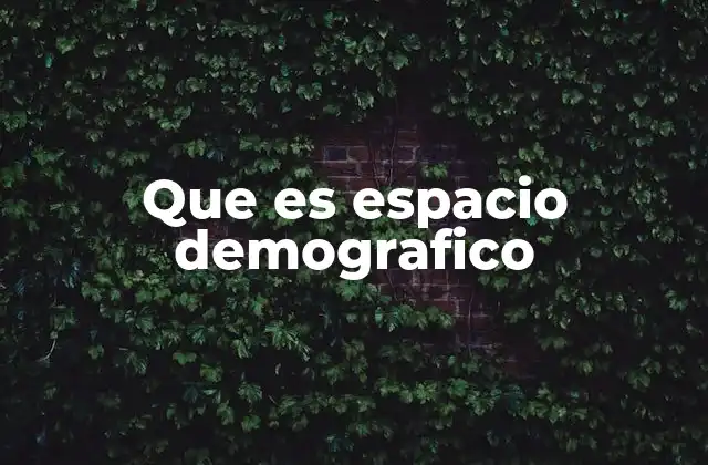Que es Espacio Demografico